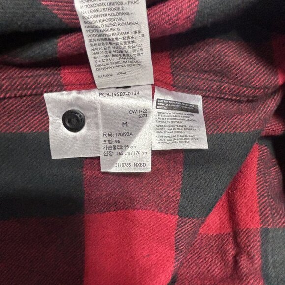 Levis Red & Black Buffalo Plaid Button-Up Flannel Shirt - M - Picture 12 of 13